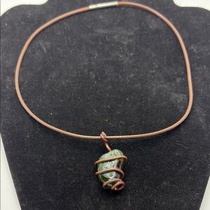 Elegant Green Beach Glass Pendant Necklace